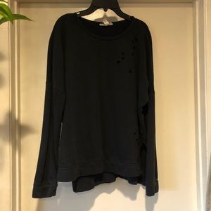 forever 21 black distressed sweater